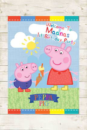 PSI Peppa Pig Theme Boy Customized Welcome Board