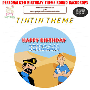 PSI Tintin Theme Customized Round Backdrop