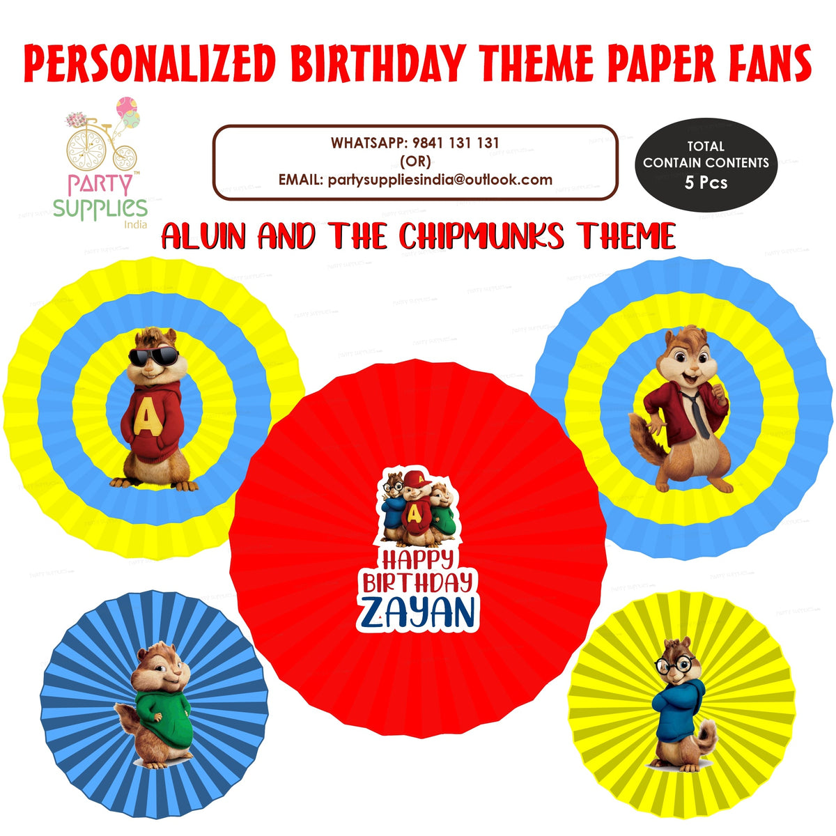 PSI Alvin and Chipmunks  Theme Paper Fan