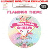 PSI Flamingo Theme Classic Round Backdrop