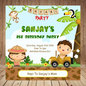 Jungle Theme Personalized Invite