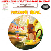 PSI Pokemon Theme Customized Round Backdrop