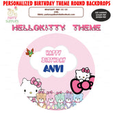 PSI Hello Kitty Theme Personalized Round Backdrop