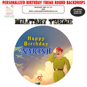 PSI Military Theme Customized Round Backdrop