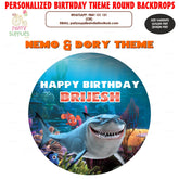 PSI Nemo and Dory Theme Customized Round Backdrop