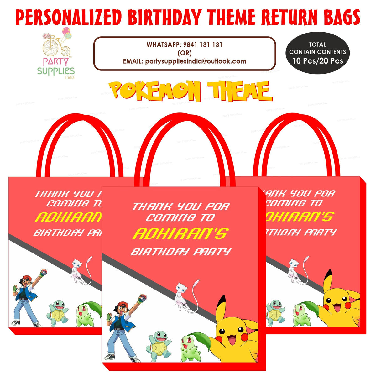 PSI Pokemon Theme Return Gift Bag