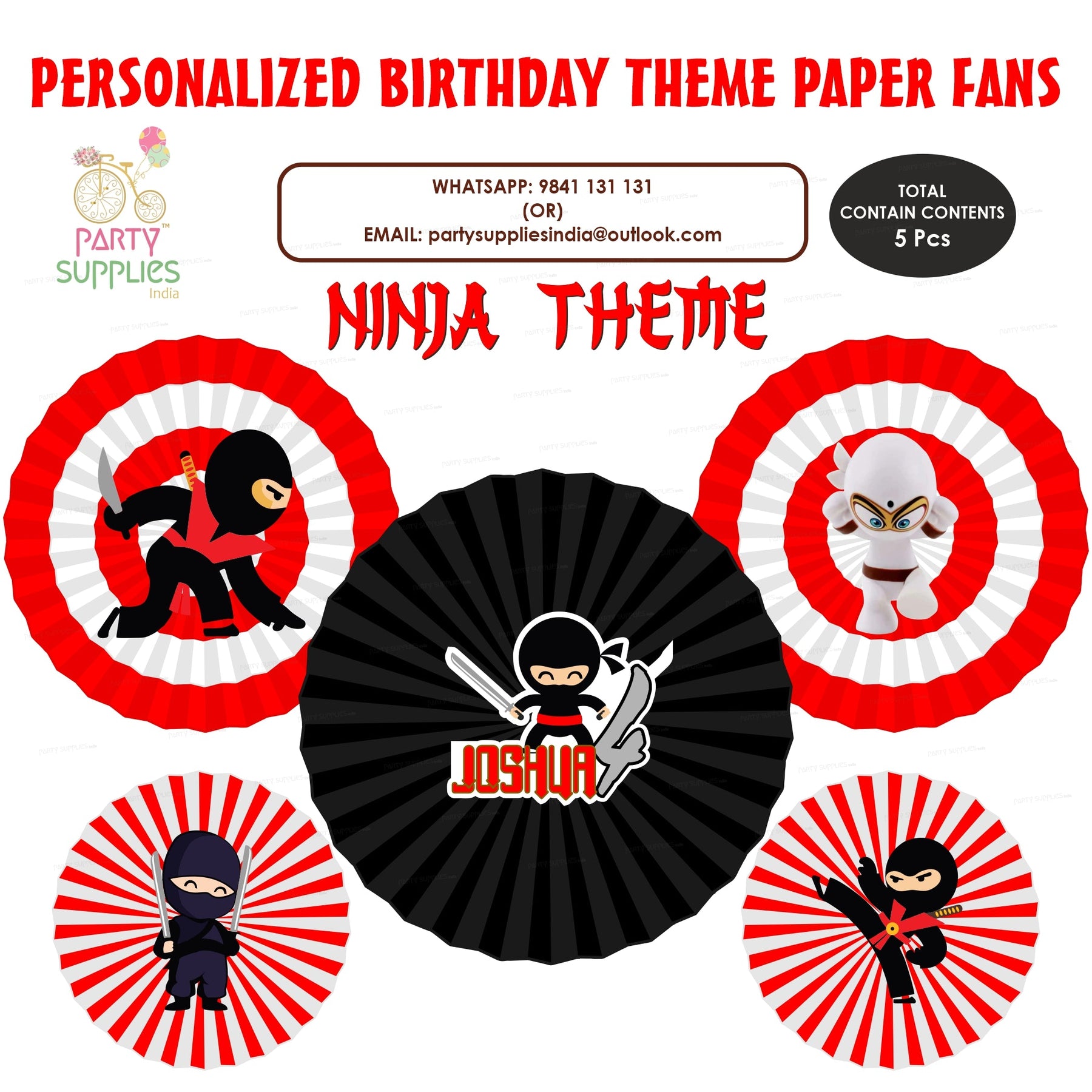 PSI Ninja Theme Paper Fan