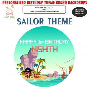 PSI Sailor Theme Classic Round Backdrop
