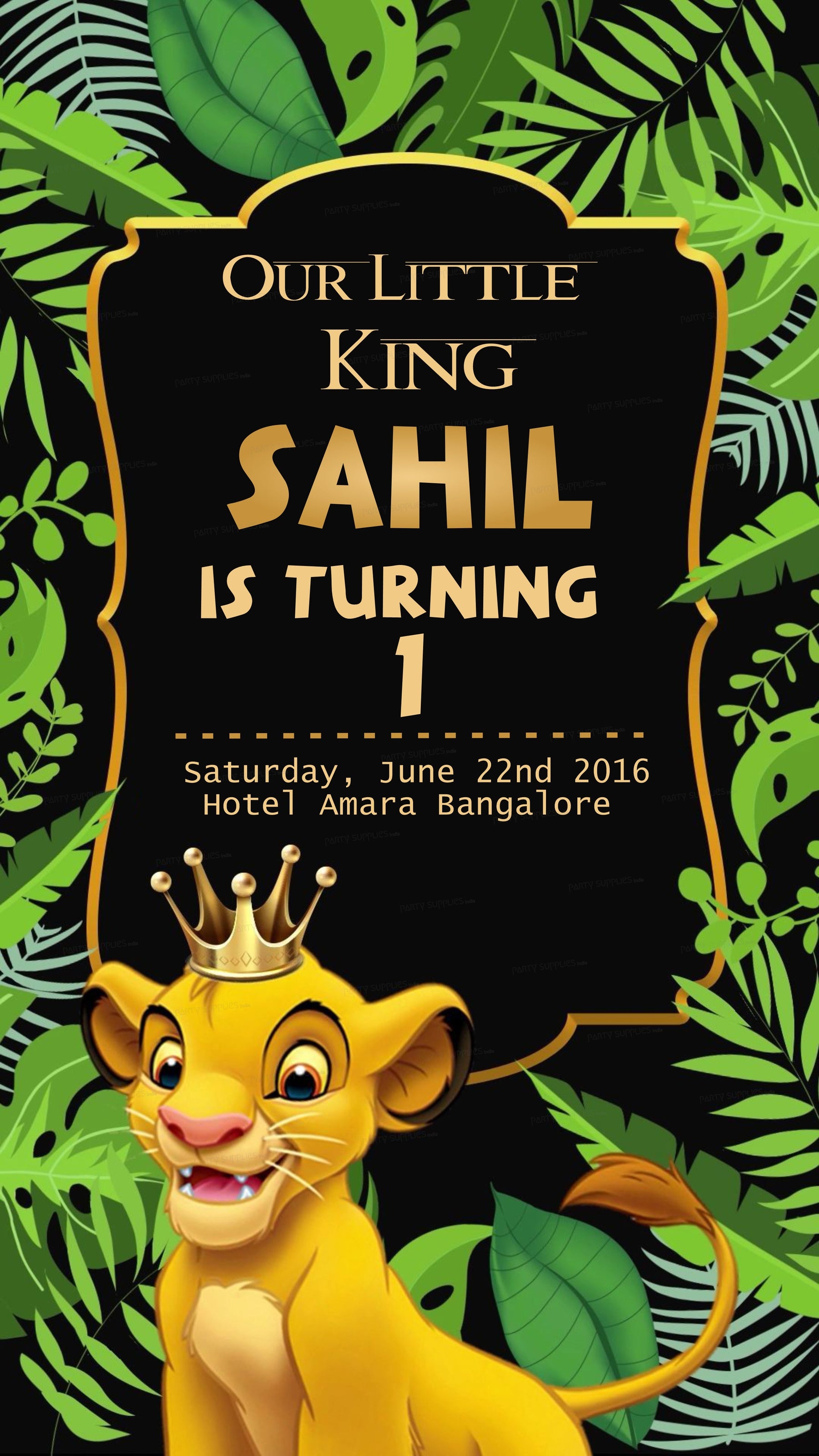 Lion King Theme Customized Invite
