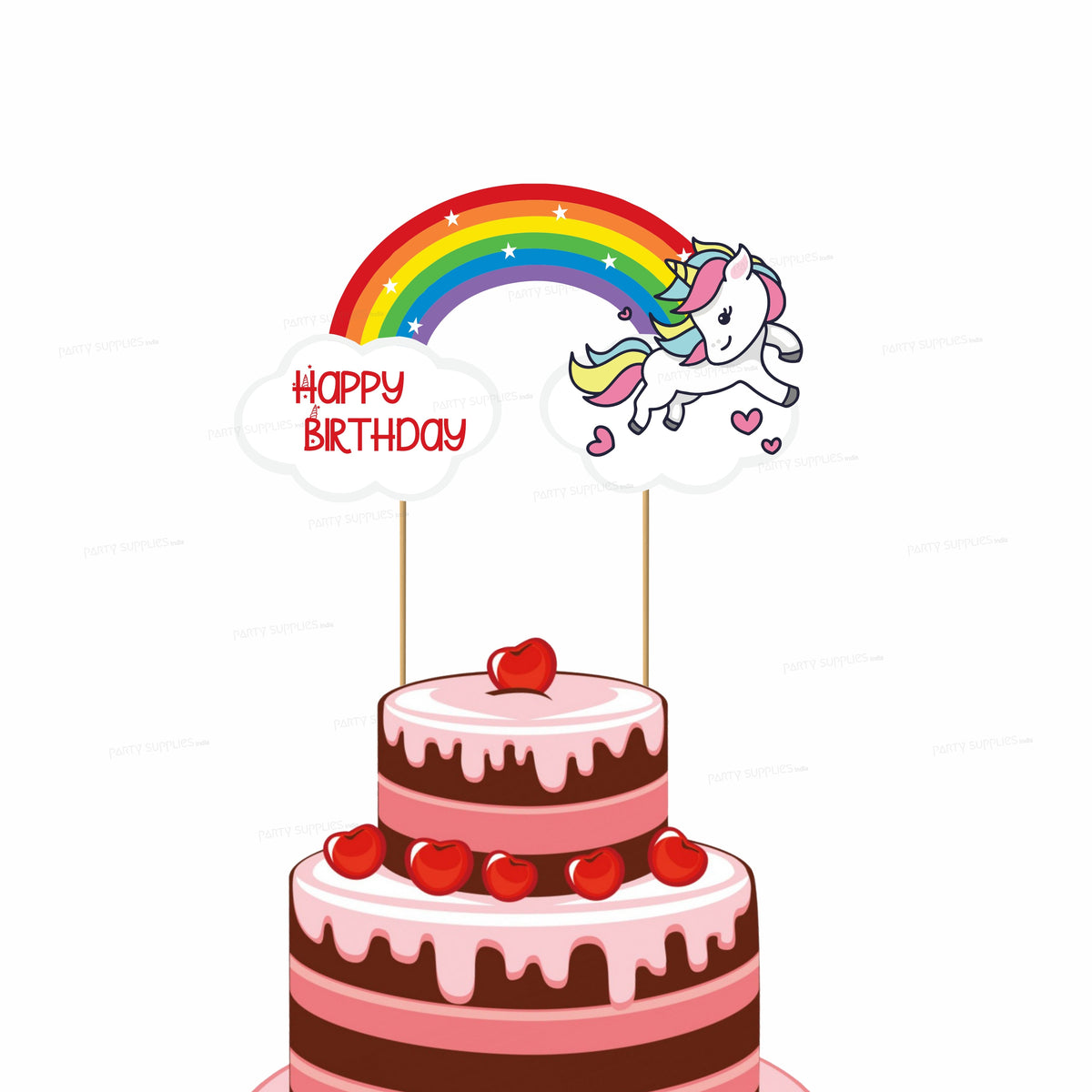 Unicorn Theme Personalized Cake Topper