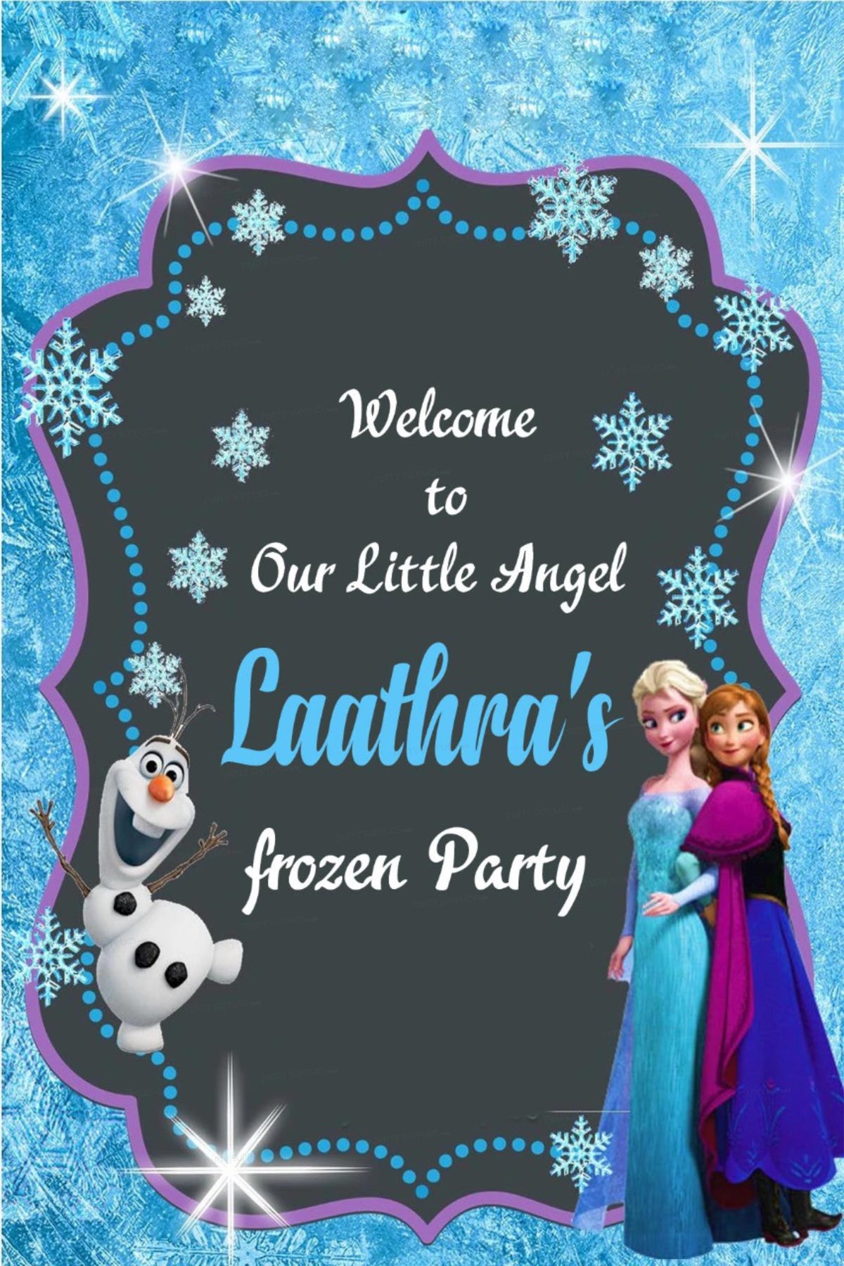 PSI Frozen Theme Personalized Welcome Board