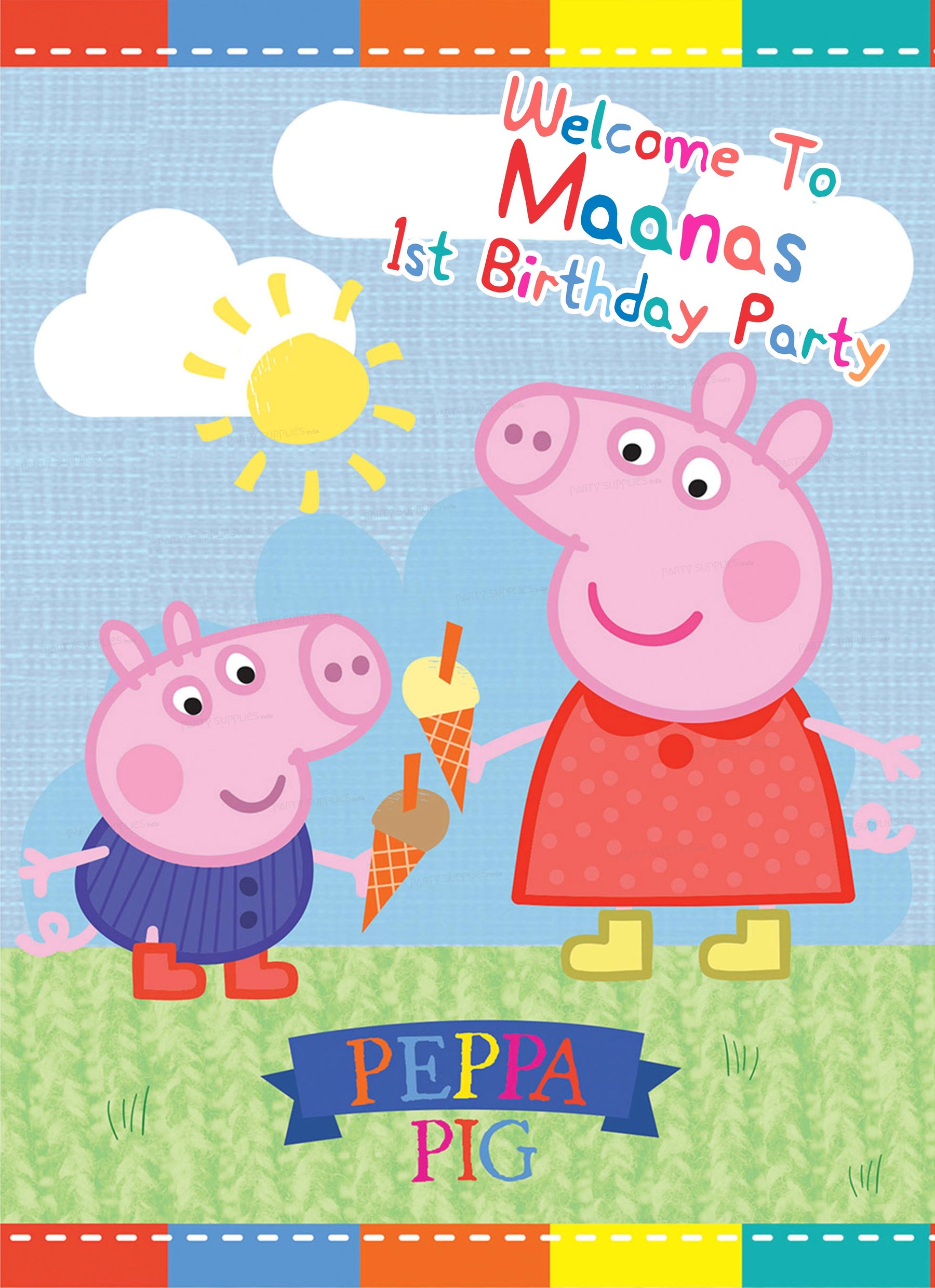 PSI Peppa Pig Theme Boy Customized Welcome Board