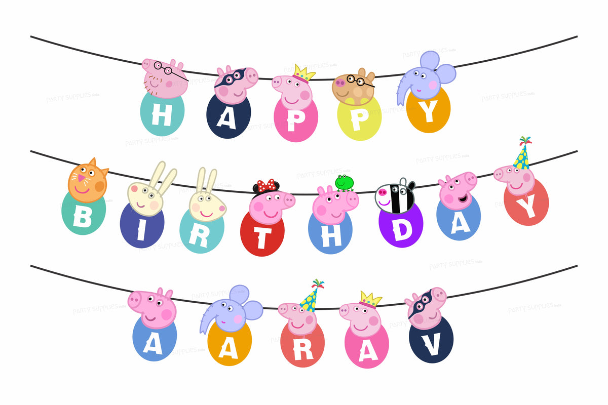 PSI Peppa Pig Theme Boy Personalized with Baby Name Hanging
