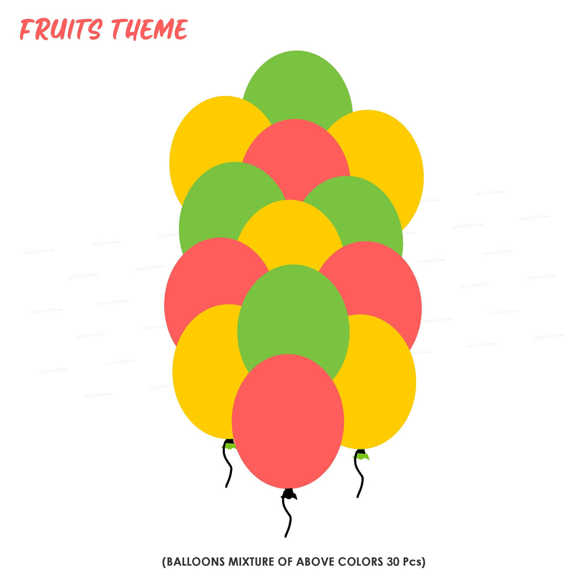 PSI Fruits Theme Colour 30 Pcs. Balloons