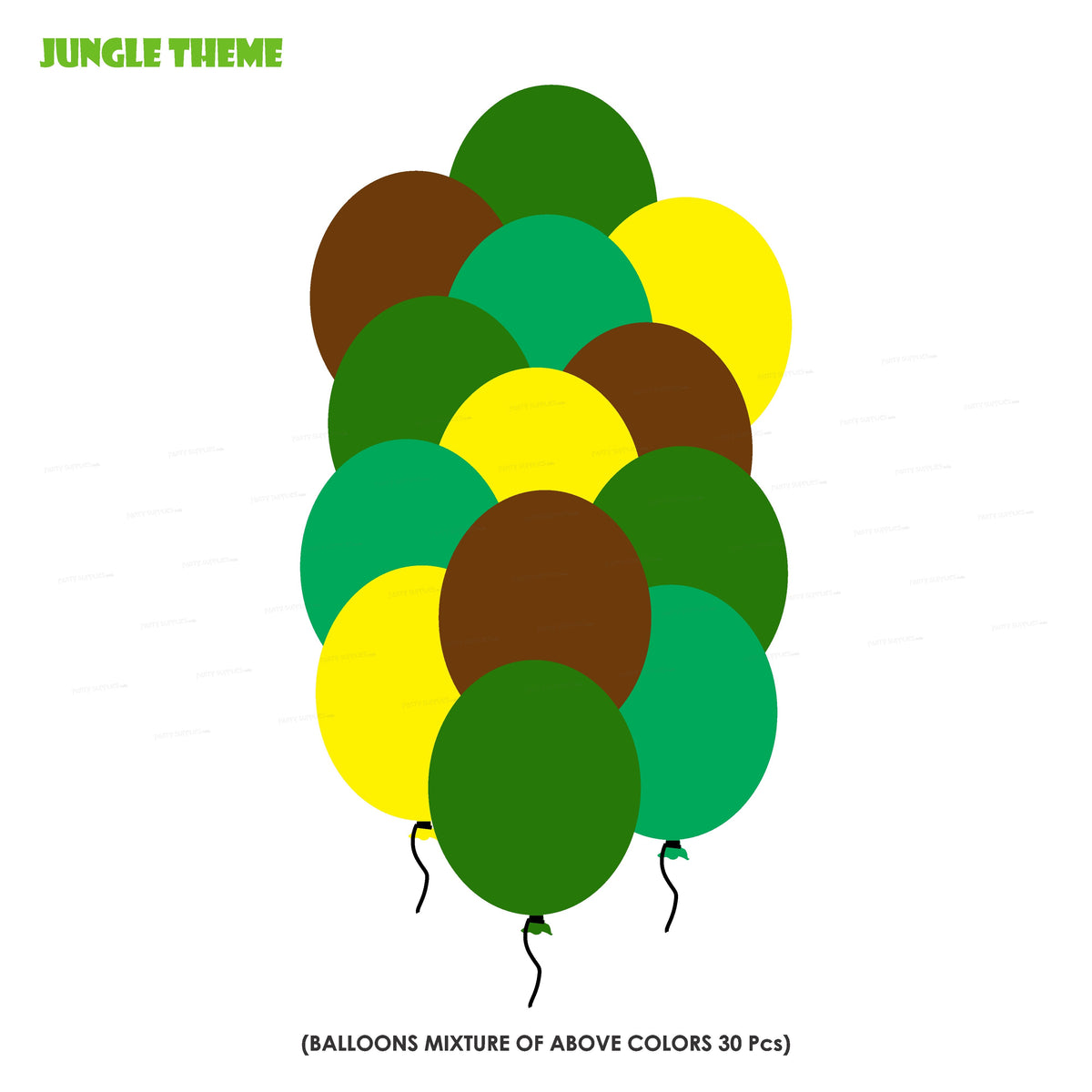 Jungle Theme Colour 30 Pcs Balloons