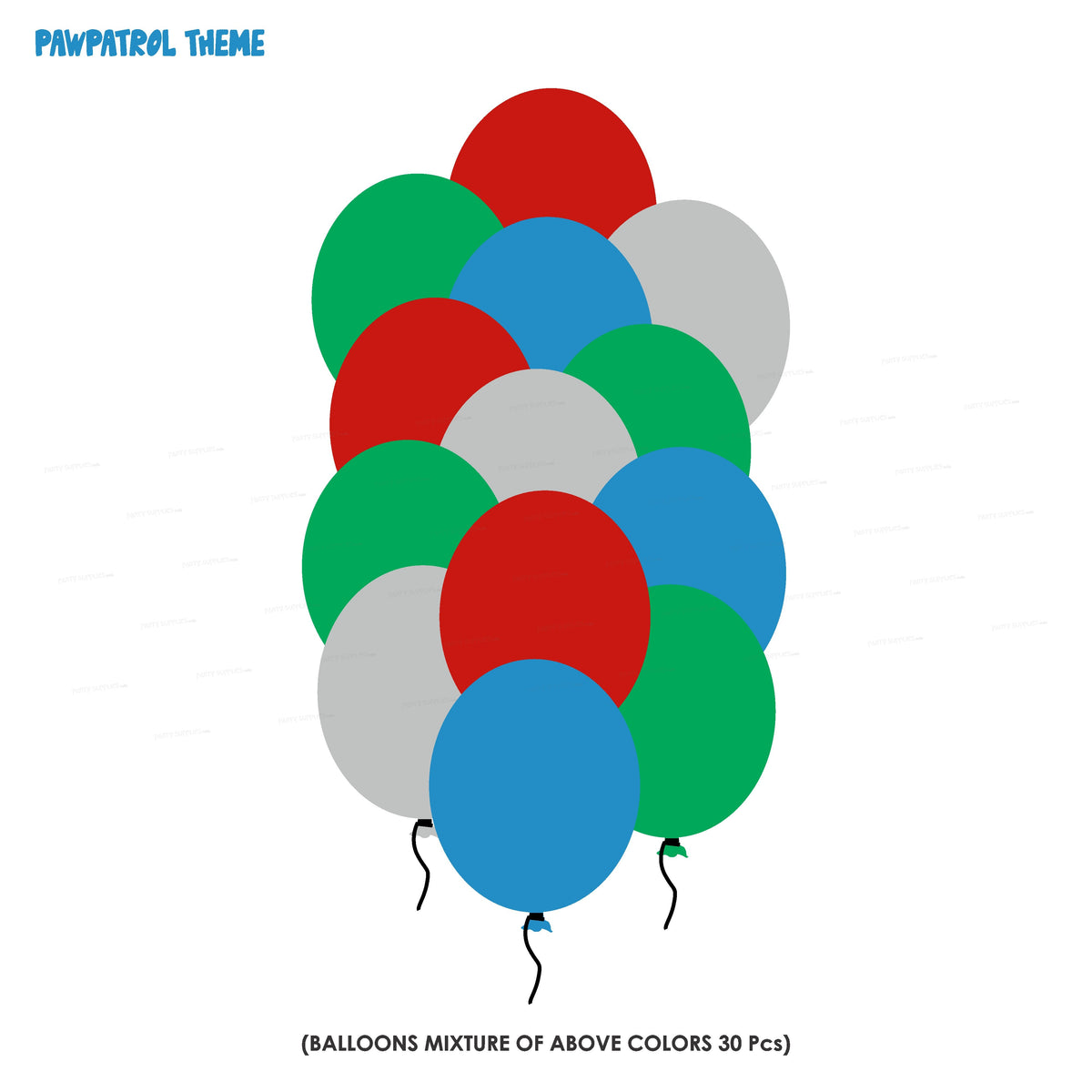 Paw Patrol Theme Colour 30 Pcs Balloons