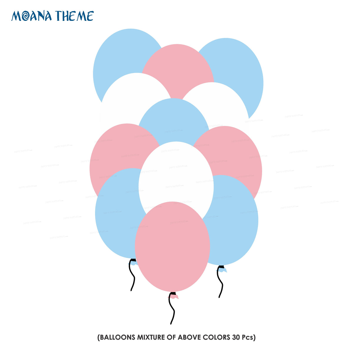 PSI Moana Theme Colour 30 Pcs Balloons