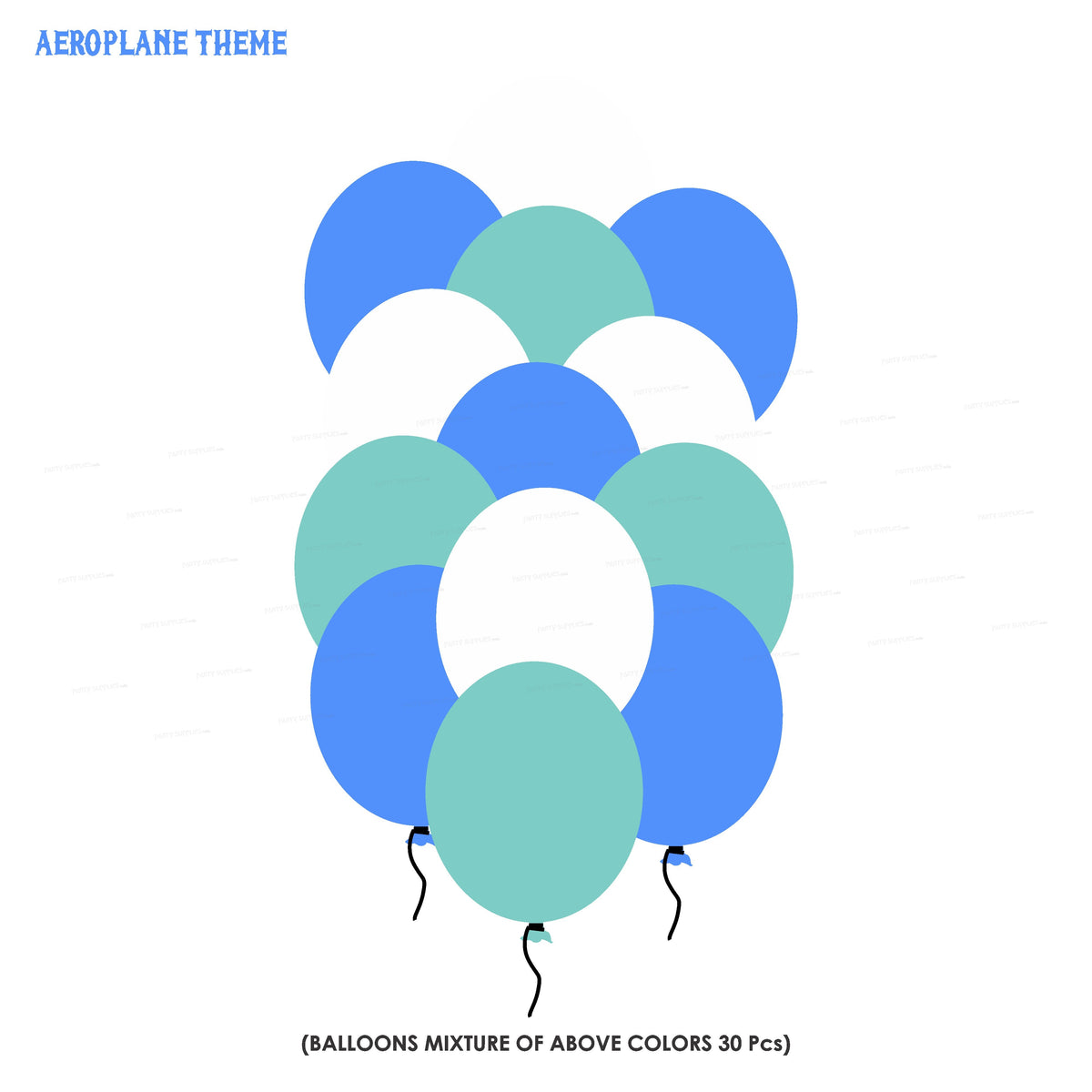PSI Aeroplane Theme Colour 30 Pcs Balloons