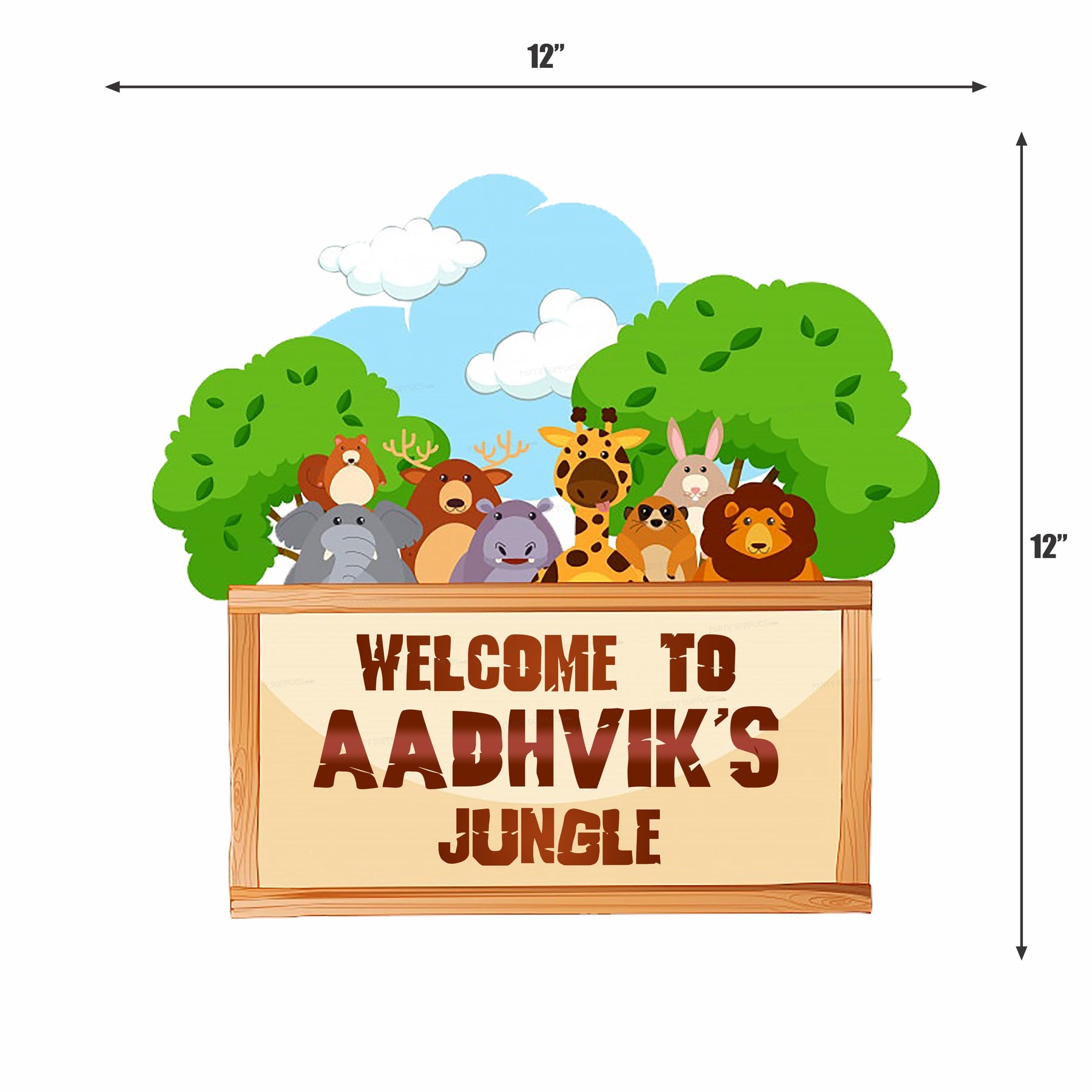 Jungle Theme Customized Welcome Board