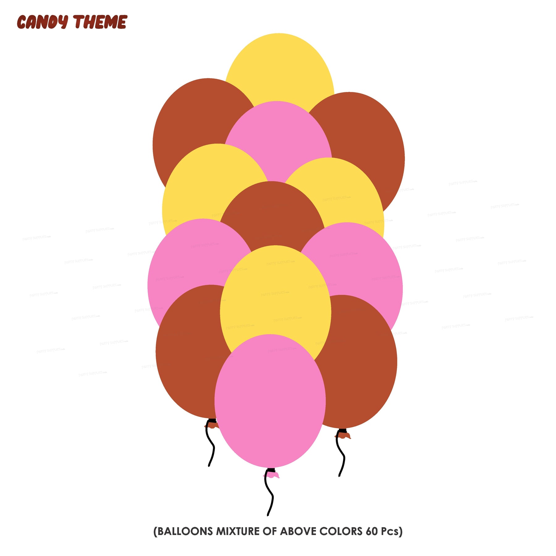 PSI Candy Theme Colour 60 Pcs Balloons