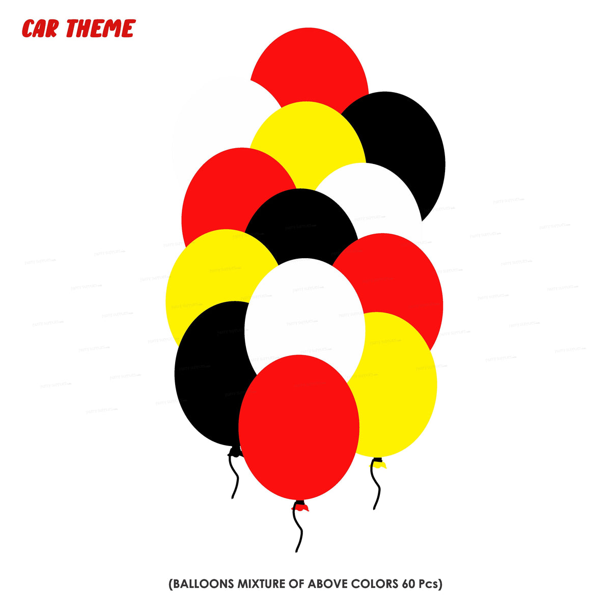 PSI Car Theme Colour 60 Pcs Balloons