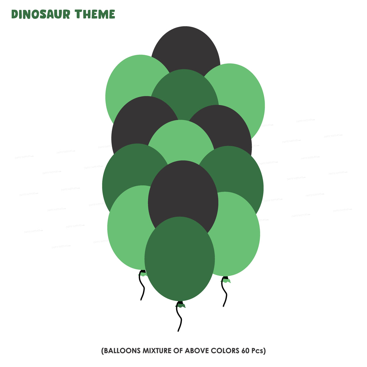 PSI Dinosaur Theme Colour 60 Pcs Balloons