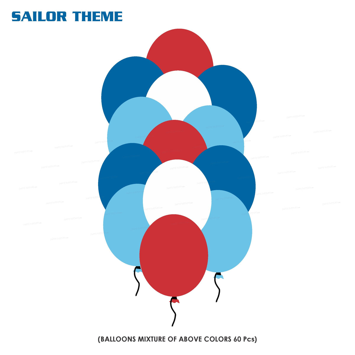 PSI Sailor Theme Colour 60 Pcs. Balloons