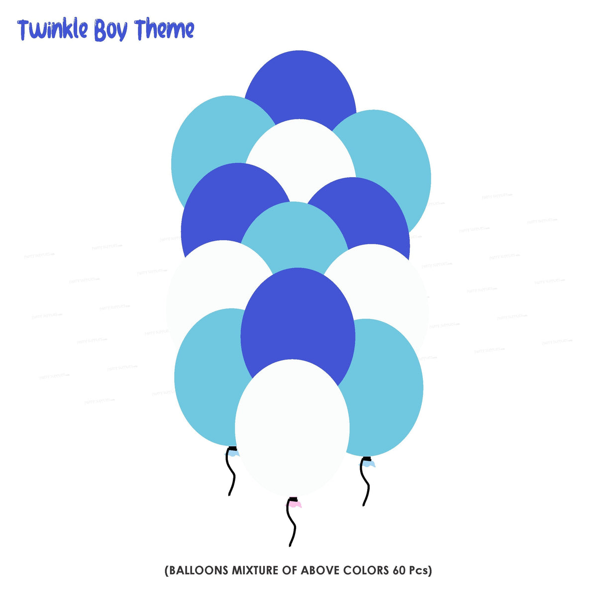 PSI Twinkle Twinkle Little Star Boy Theme Colour 60 Pcs. Balloons