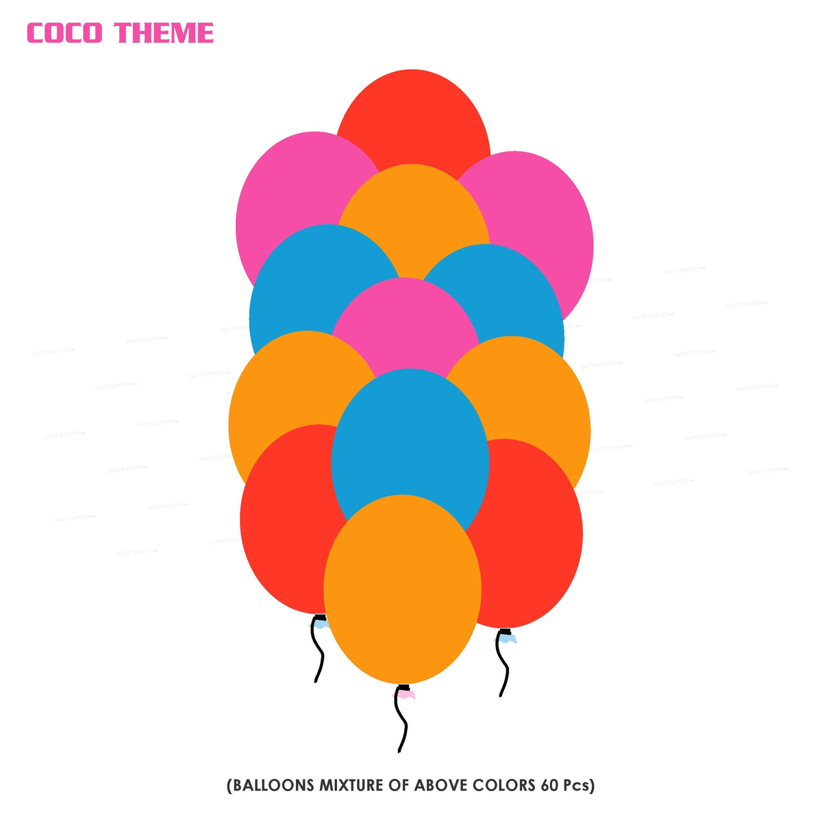 PSI Coco Theme Colour 60 Pcs. Balloons
