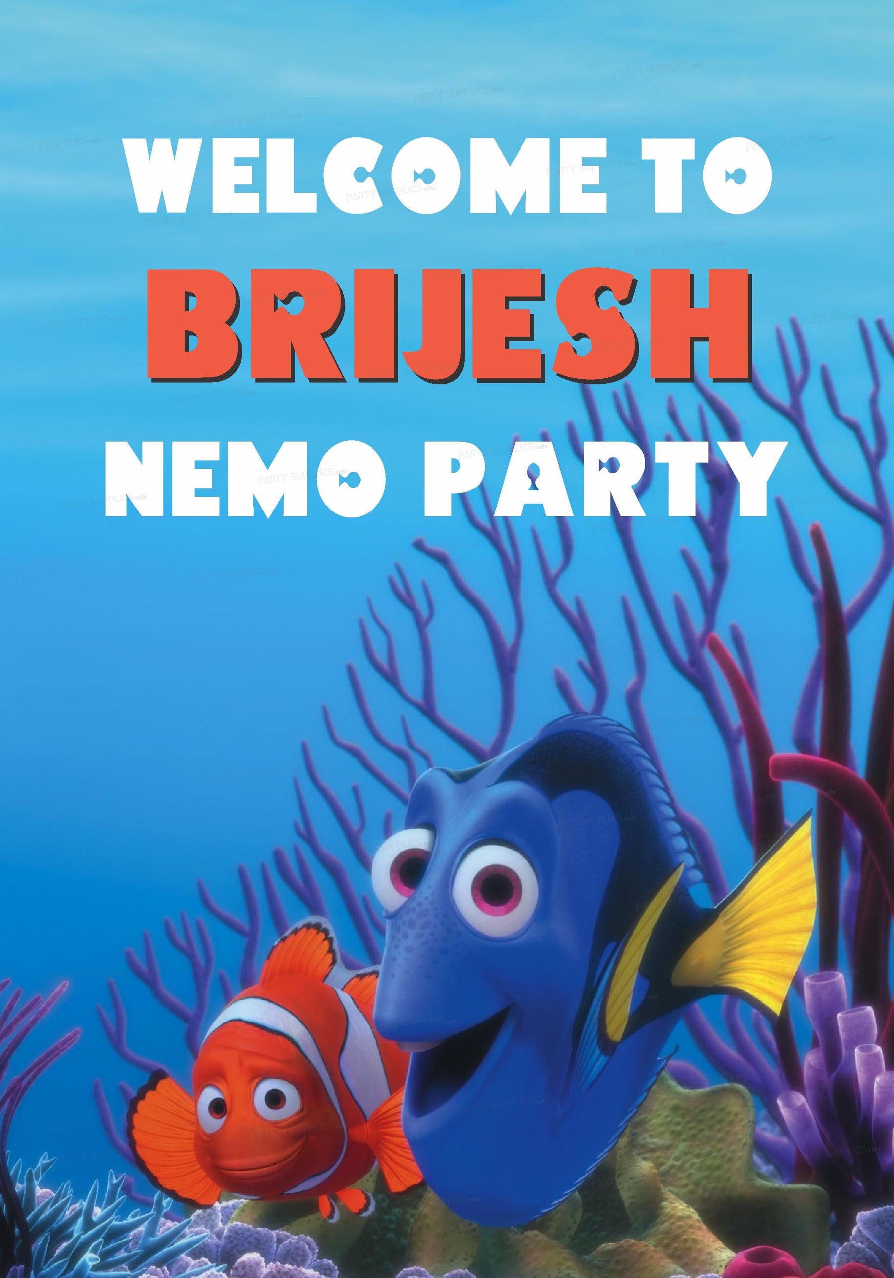 PSI Nemo and Dory Theme Customized Welcome Board