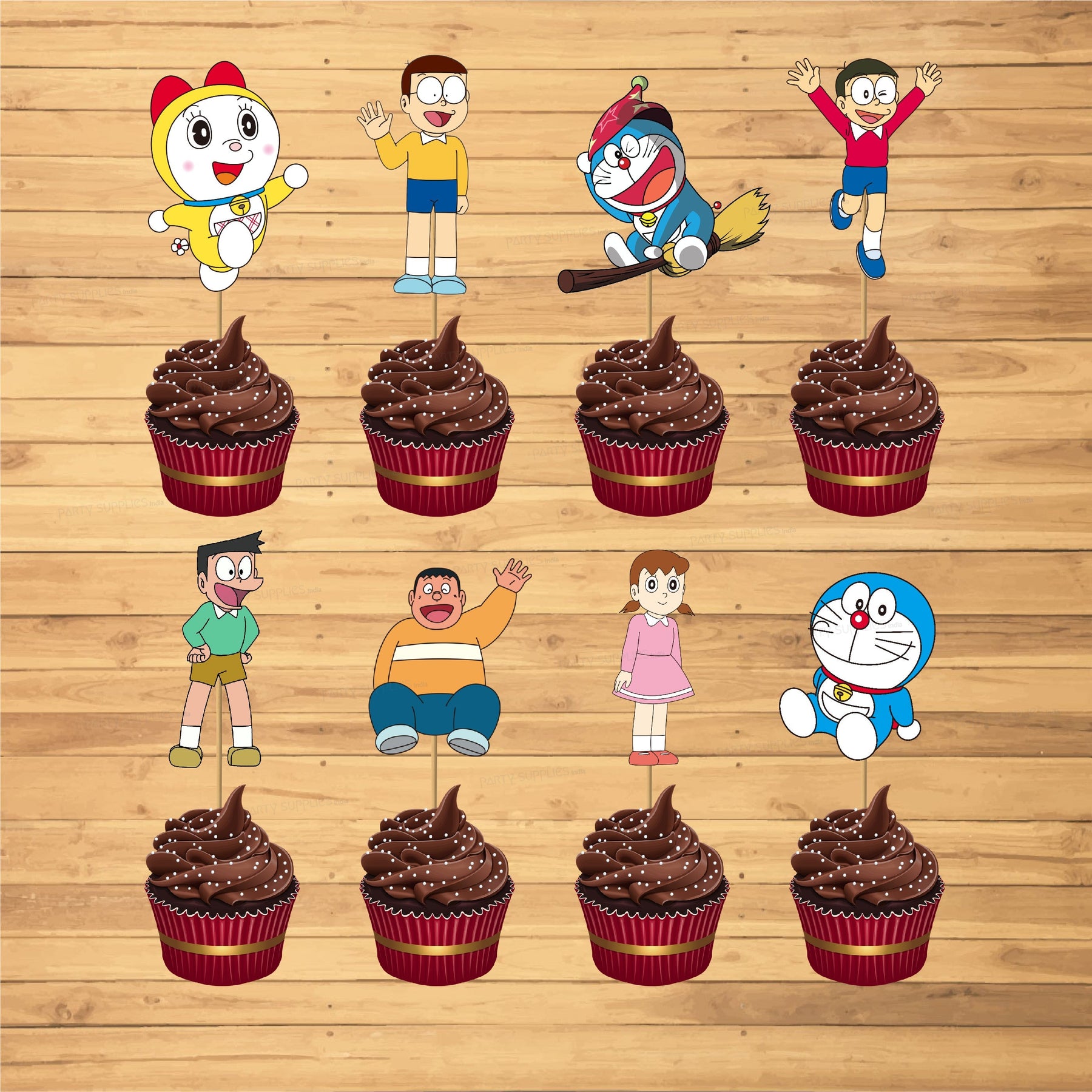 PSI Doraemon Theme Cup Cake Topper