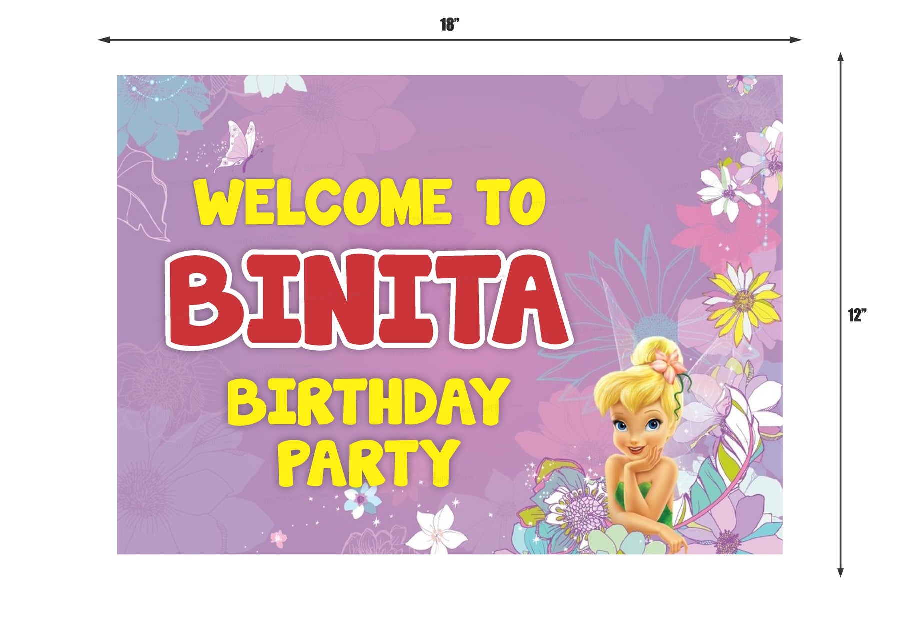 PSI Tinker Bell Theme Customized Welcome Board