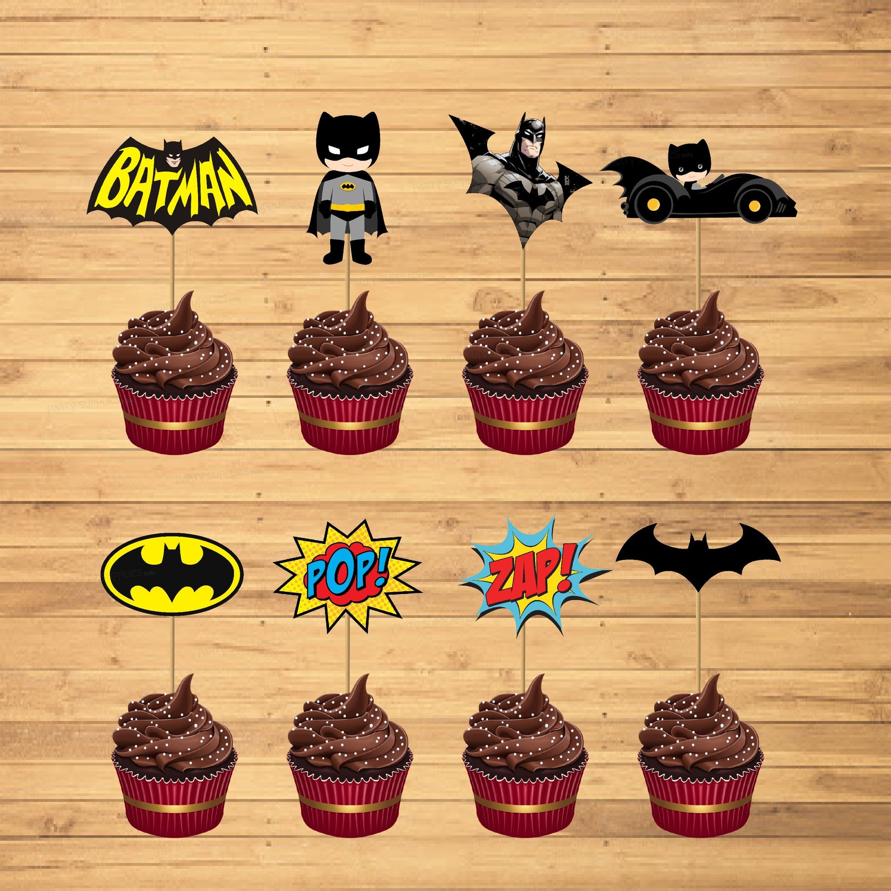 PSI Batman Theme Characters Cup Cake Topper
