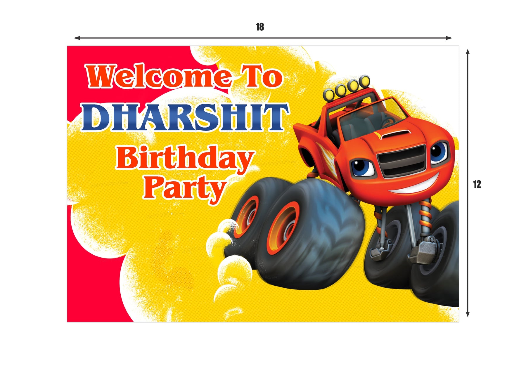 PSI Blaze and the Monster Machines Theme Customized Welcome Board