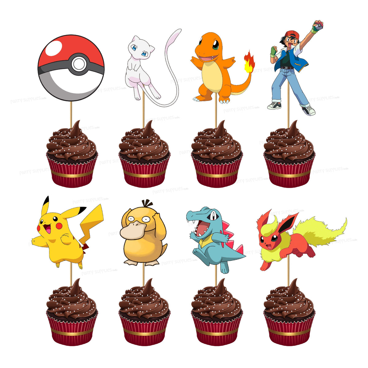 PSI Pokemon Personalized  Theme Cup Cake Topper