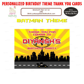 PSI Batman Theme Thank You Card