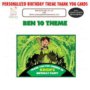 PSI Ben 10 Theme Thank You Card