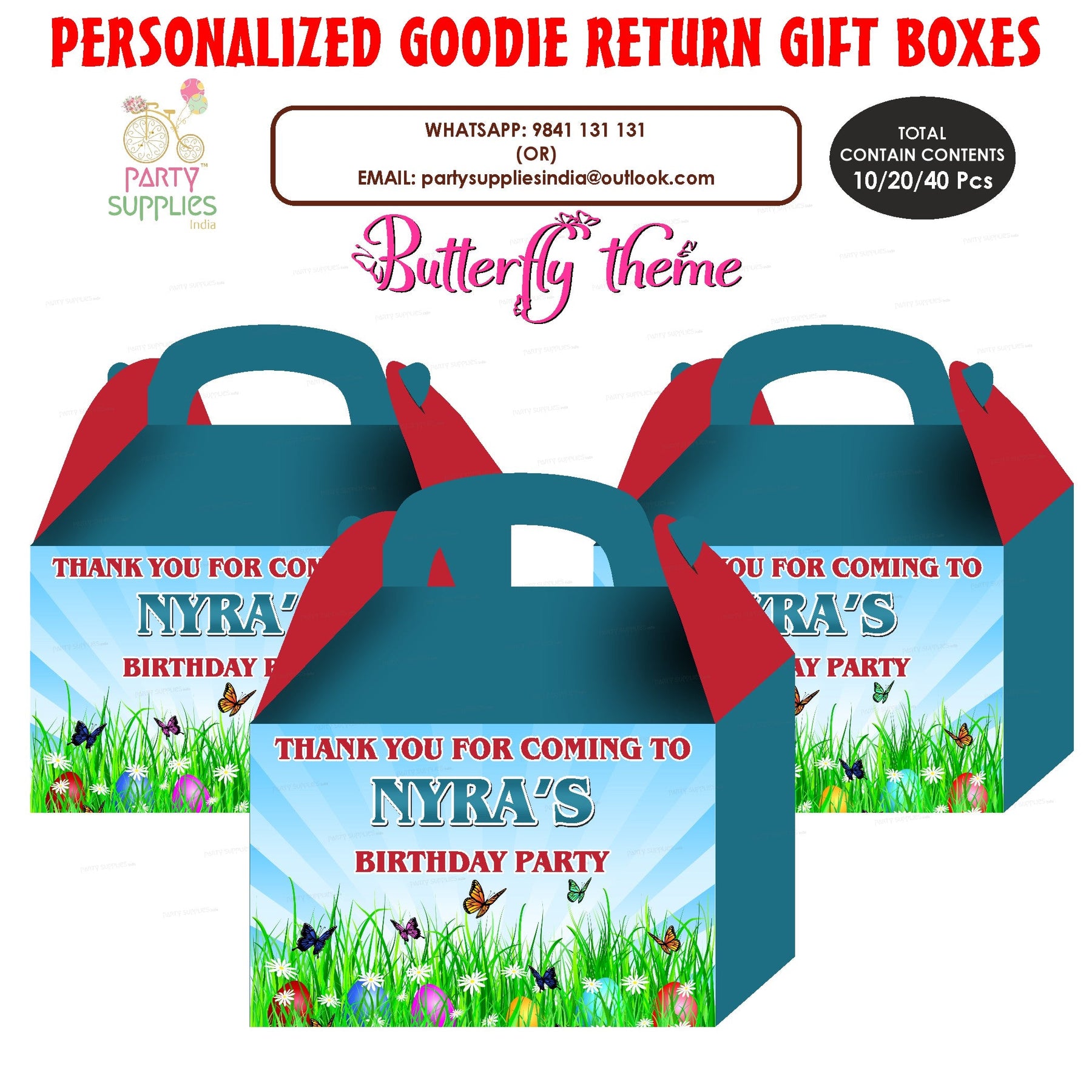 PSI Butterfly theme Goodie Return Gift Boxes