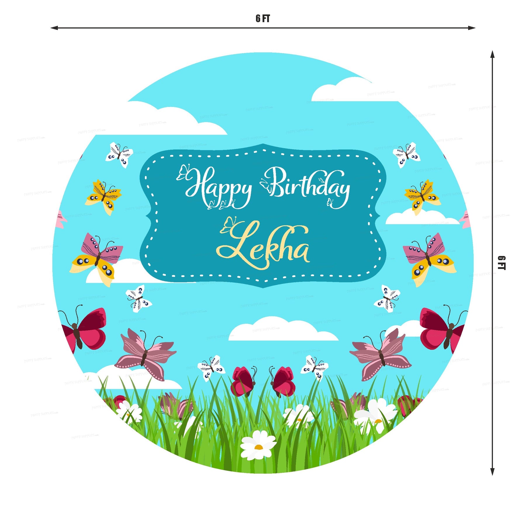 Butterfly Theme Customized Round Backdrop
