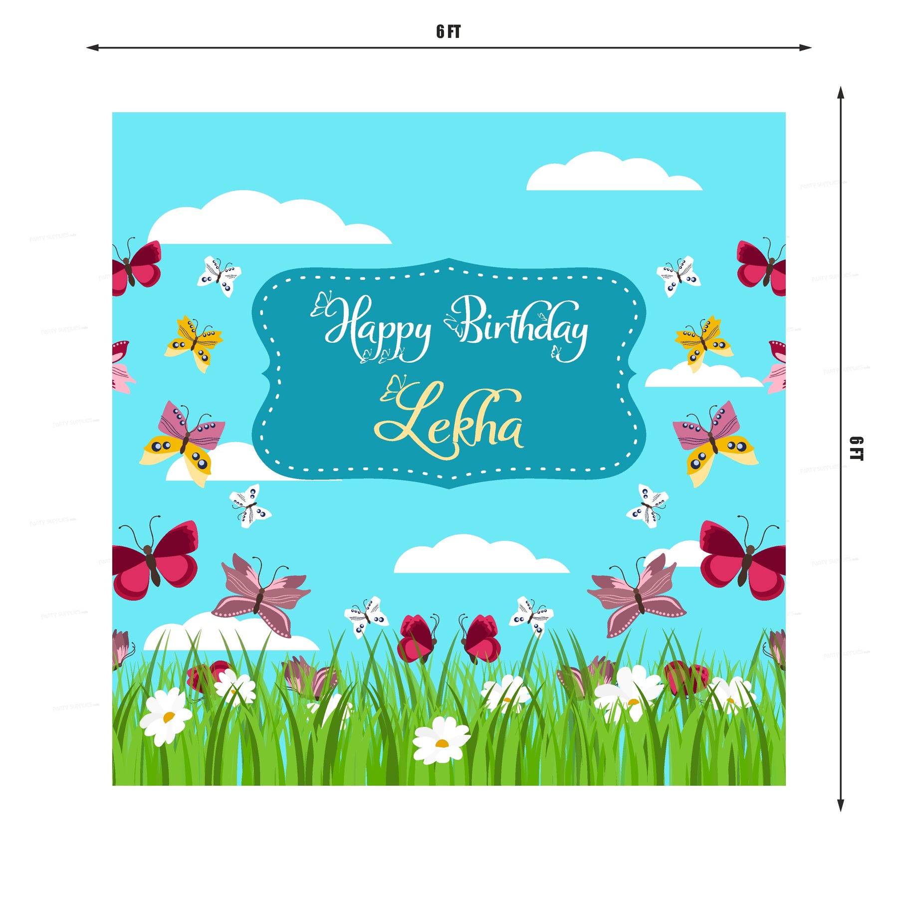 Butterfly Theme Customized Square Backdrop