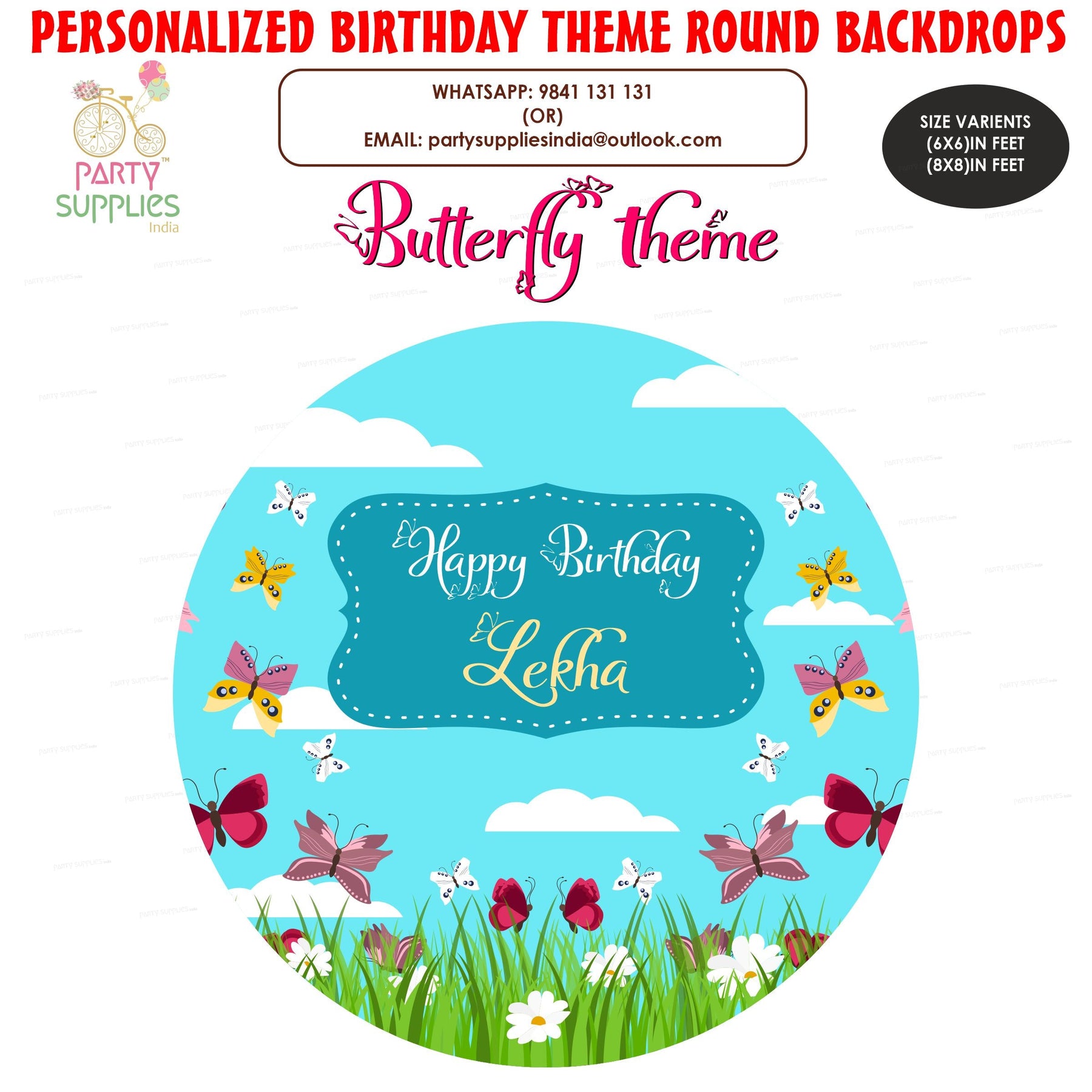 Butterfly Theme Customized Round Backdrop