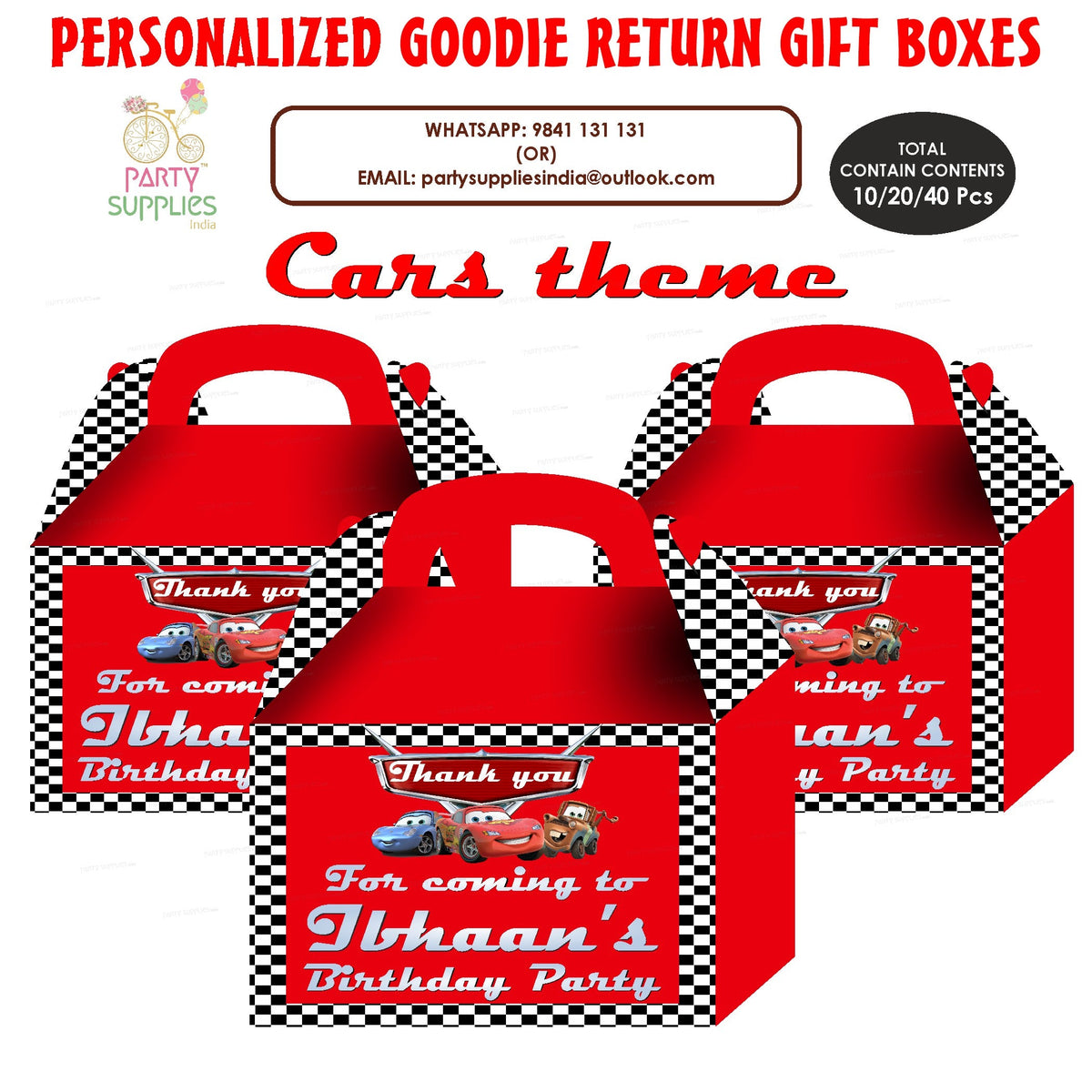 PSI Car Theme Goodie Return Gift Boxes