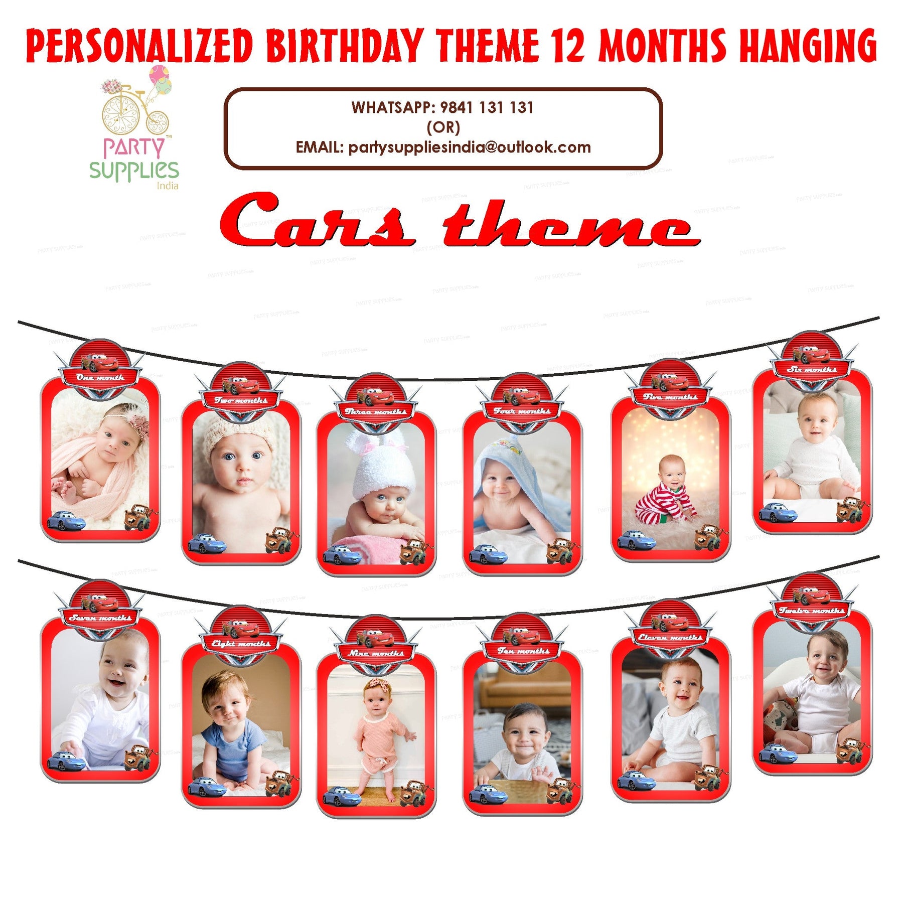 PSI Cars Theme 12 Months Photo Banner