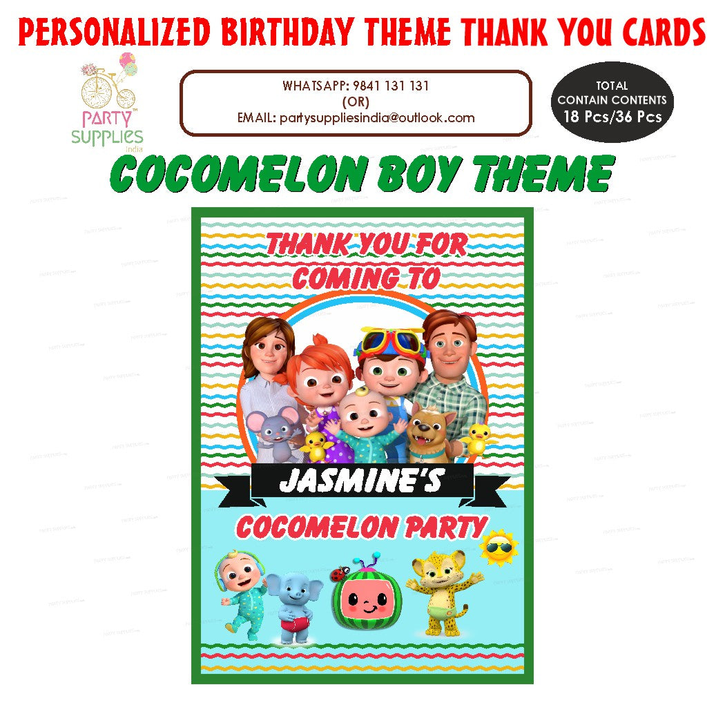 PSI Coco Melon Theme Boy Thank You Card