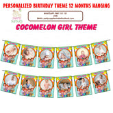PSI Cocomelon Girl Theme 12 Months Photo Banner