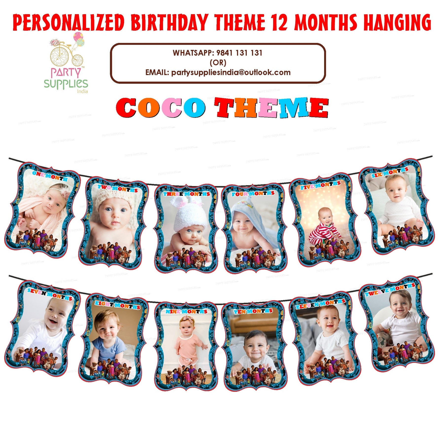PSI Coco Theme 12 Months Photo Banner
