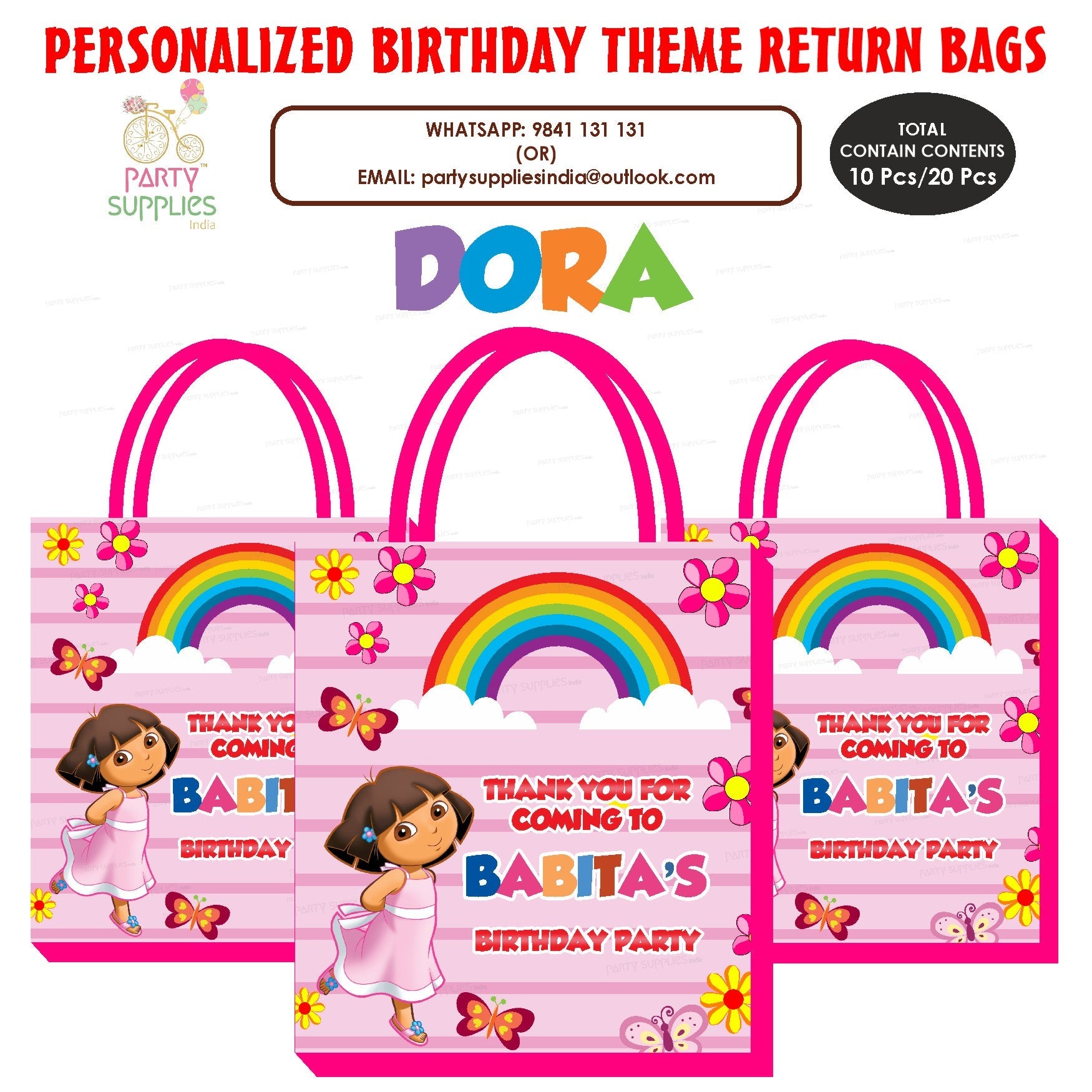 PSI Dora the Explorer Theme Return Gift Bag