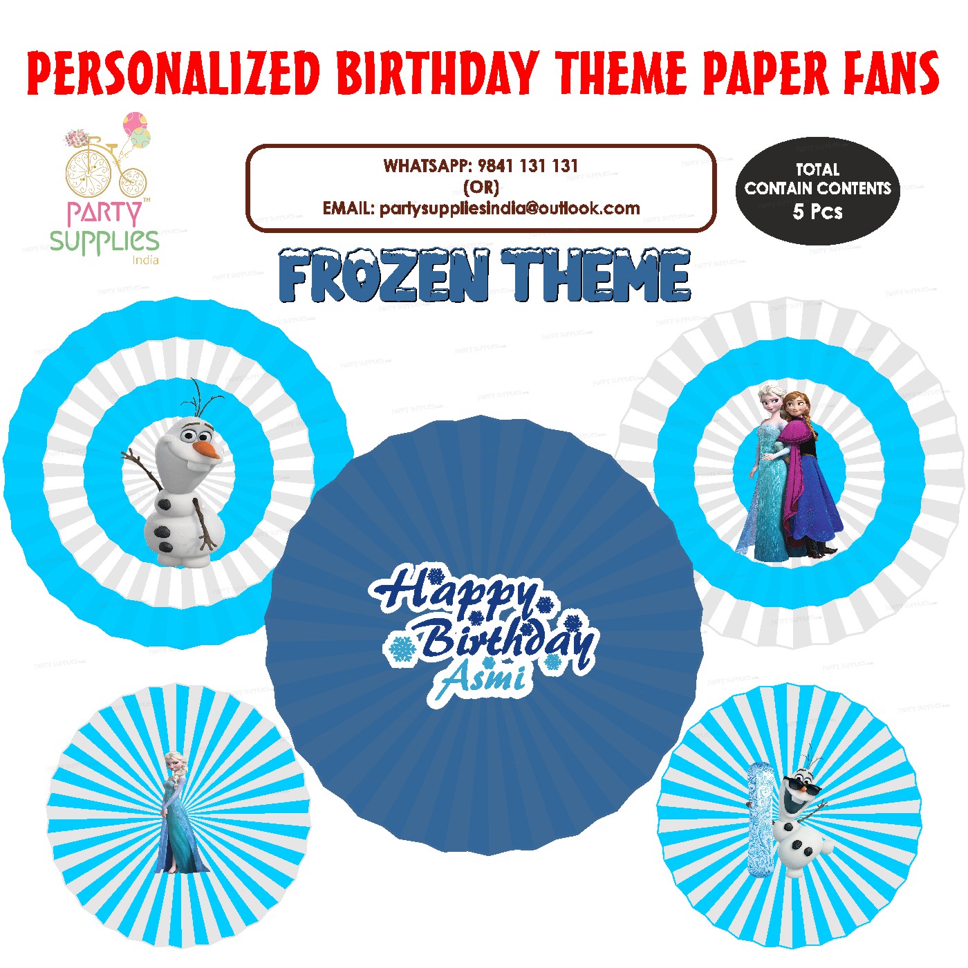 PSI Frozen Theme Paper Fan