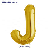 Alphabet J Premium Gold Foil Balloons