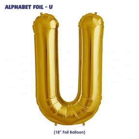 Alphabet U Premium Gold Foil Balloon